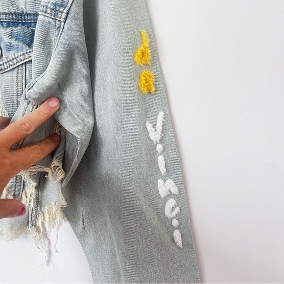 Trio Urban Women’s Mona Lisa Denim Jacket Size Small black ®️ - Picture 3 of 8